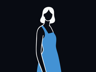 Simple line art illustration of a woman. Minimalist.
