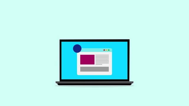 Cyber Security Data Protection Motion Graphic Laptop Cloud Shield