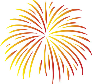 Red and Yellow Gradient Firework Burst on White Background explosion celebration