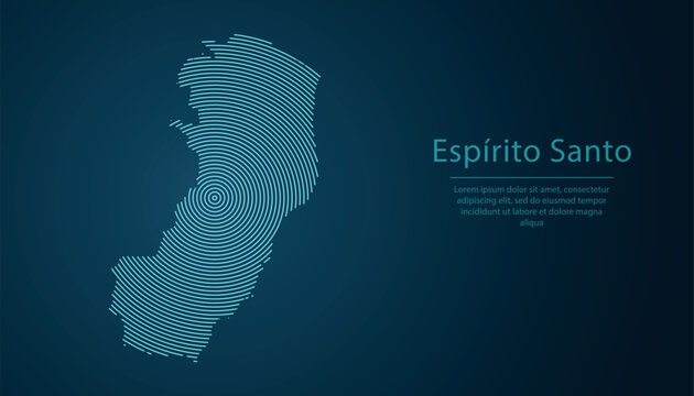 Espirito Santo, state of Brazil. Map contour with abstract circular line pattern