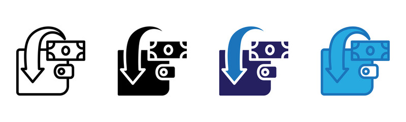 Money Back Icon Multi Style Vector Illustration