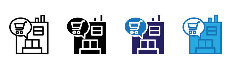 Market Icon Multi Style Vector Illustration