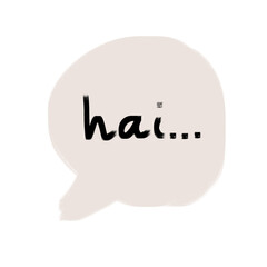 Hai Text in Speech Bubble Icon