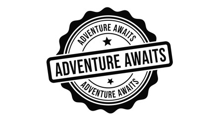 Obraz premium Adventure Awaits Vintage Style Emblem