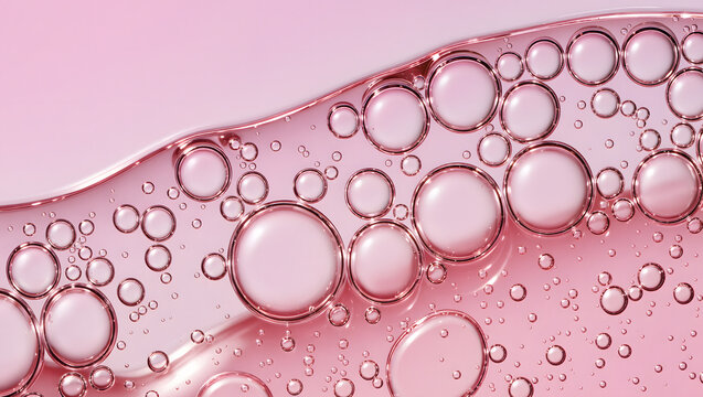 Collagen Serum Bubbles &ndash; Pink Hyaluronic Acid Texture for Skincare