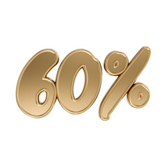 3D Gold 60% Percent Off Discoun