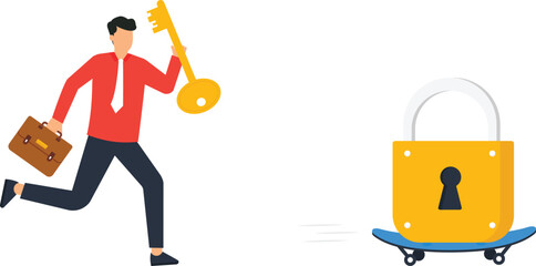 Businessman holding lightbulb business idea for financial success creative solution for profit growth investment strategy with stacks of coins entrepreneurship concept wealth creation