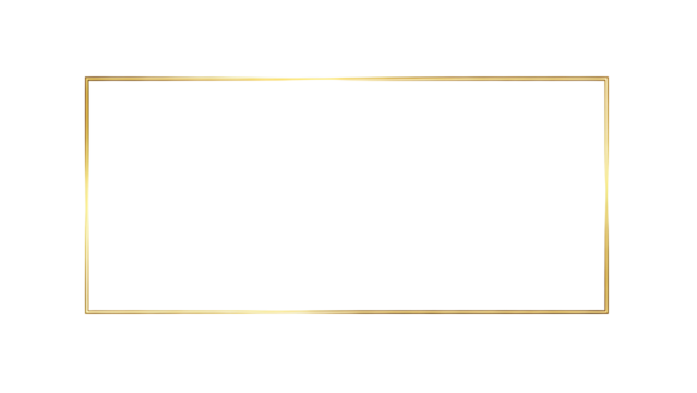 Minimalist Elegant Golden Rectangular Frame Border Isolated Vector Graphic isolated PNG with Transparent Background - Powered by Adobe