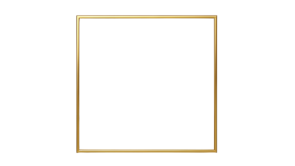 Minimalist Golden Rectangular Frame Isolated Graphic Element isolated PNG with Transparent Background