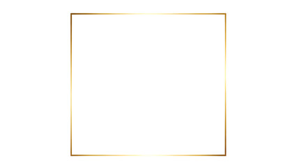 Isolated Minimalist Gold Metallic Rectangular Frame Vector for Design isolated PNG with Transparent Background