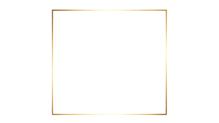 Isolated Minimalist Gold Metallic Rectangular Frame Vector for Design isolated PNG with Transparent Background