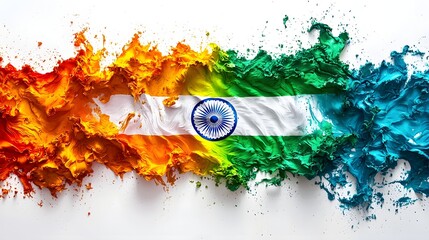Vibrant tricolor Indian flag symbolizing freedom and independence