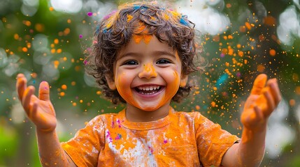 A joyful of color and play during Holi festival