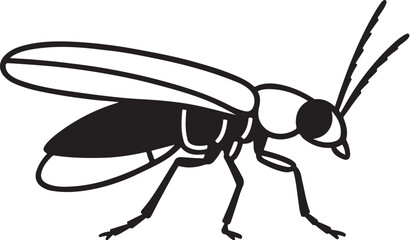 Firefly Side View Bold Line Vector Illustration.eps
