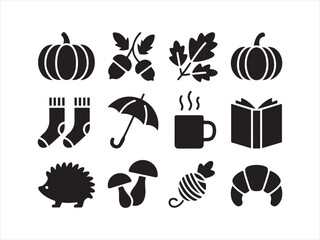 Spring Season icon pack for your website design, Set of autumn season glyph elements and icons vector illustration © Jabed