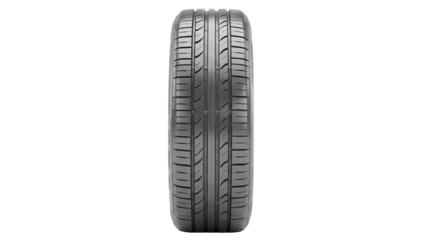 New car tire isolated on white background, ready for adventure