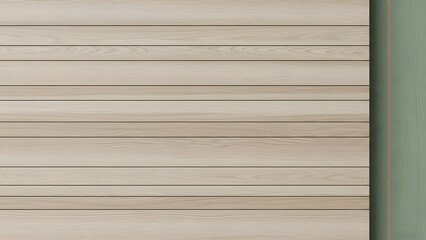 Minimalist light wood paneling with vertical sage green accent. Modern interior design background with natural wooden texture.
