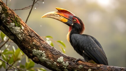Fototapeta premium red billed hornbill