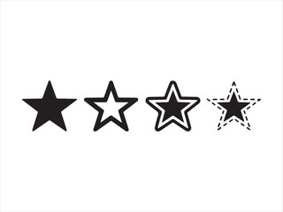 Fototapeta premium Star Symbols Collection Silhouette, Vector Icons Set Isolated Design