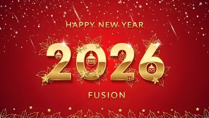 Vector illustration of a happy New Year 2014 holiday greeting card with winter snow and Christmas star decoration