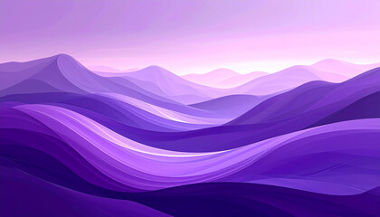 Gentle purple mountain waves with soft light and layered peaks in distance purple mountains