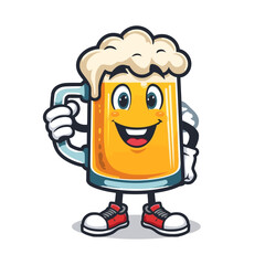 Cute Beer Icon Mascot Design Very Cool