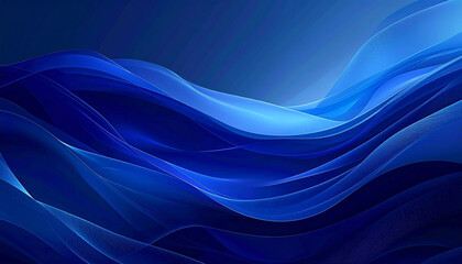 Fototapeta premium Abstract Blue Waves Flowing Smoothly With Subtle Light Effects image photo