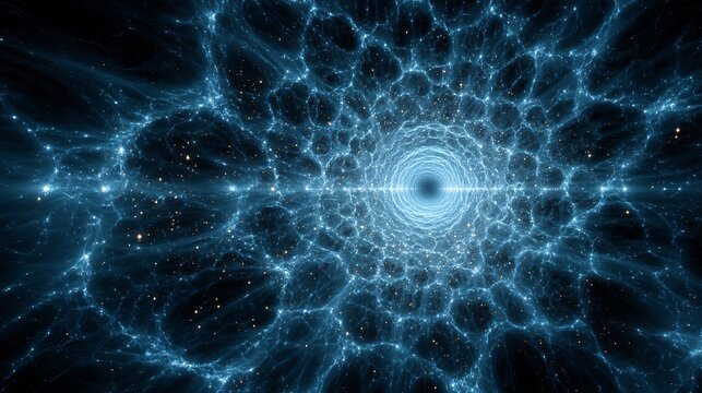 Quantum foam Planck scale chaotic spacetime fluctuations forming mini black holes and wormholes abstract particle motion in dark void