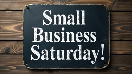 A bright and colorful sign promoting Small Business Saturday with a simple yet effective design