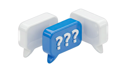 Speech Bubbles with Question Marks on White Background