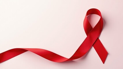 A single red ribbon against a bright pink background, perfect for adding a pop of color to any design