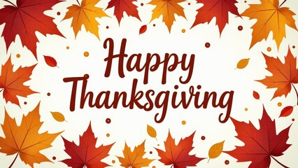 A warm and inviting Thanksgiving card featuring colorful autumn leaves
