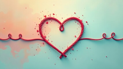 A metal wire shaped like a heart with the words 'love' written on it, suitable for romantic gestures or Valentine's Day decoration