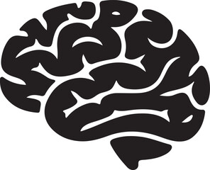 A detailed illustration of a human brain from the side silhouette