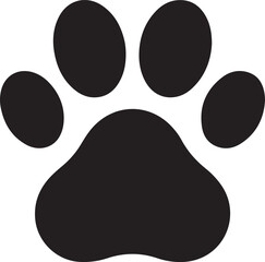 Dog or cat paw print flat icon 