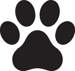 Dog or cat paw print flat icon 