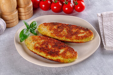 Fried potato golden hash brown