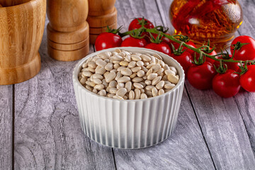 Raw white beans for cooking