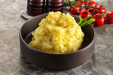 Mushed boiled potato homemade puree