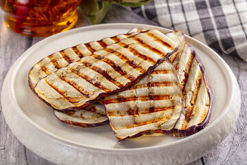 Vegan cuisine - grilled eggplant slices