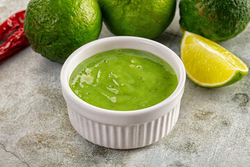 Lime green chili spicy sauce