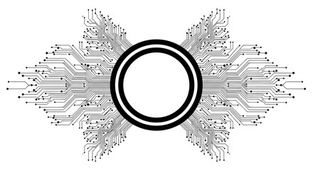 Obraz premium Modern circuit board design with circular element