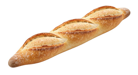 Freshly baked baguette bread transparent background cutout png