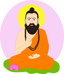 Buddha-inspired sage in calm meditation