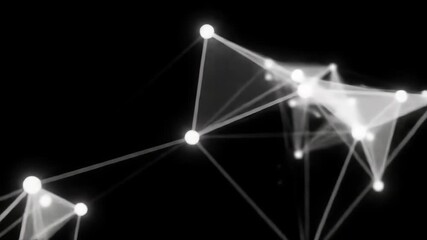 Abstract glowing nodes connected by thin lines forming a digital constellation - Powered by Adobe