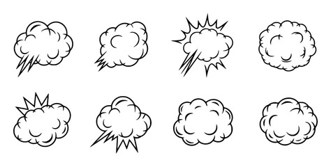 Collection of Comic Book Style Explosion and Smoke Cloud Icons © Vectory Icons
