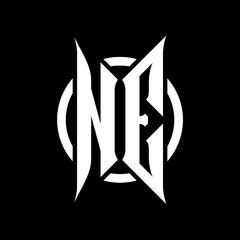 NE Monogram Logo on Black Background