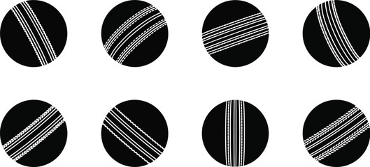 Arrangement of black and white circles with varying linear patterns inside