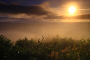 岩手県奥州市　夜明けの風景