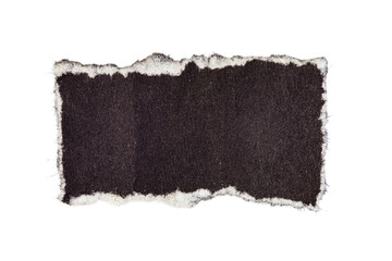 Ripped crumpled kraft black paper isolated on transparent png background,realistic black torn paper edges,old torn paper background